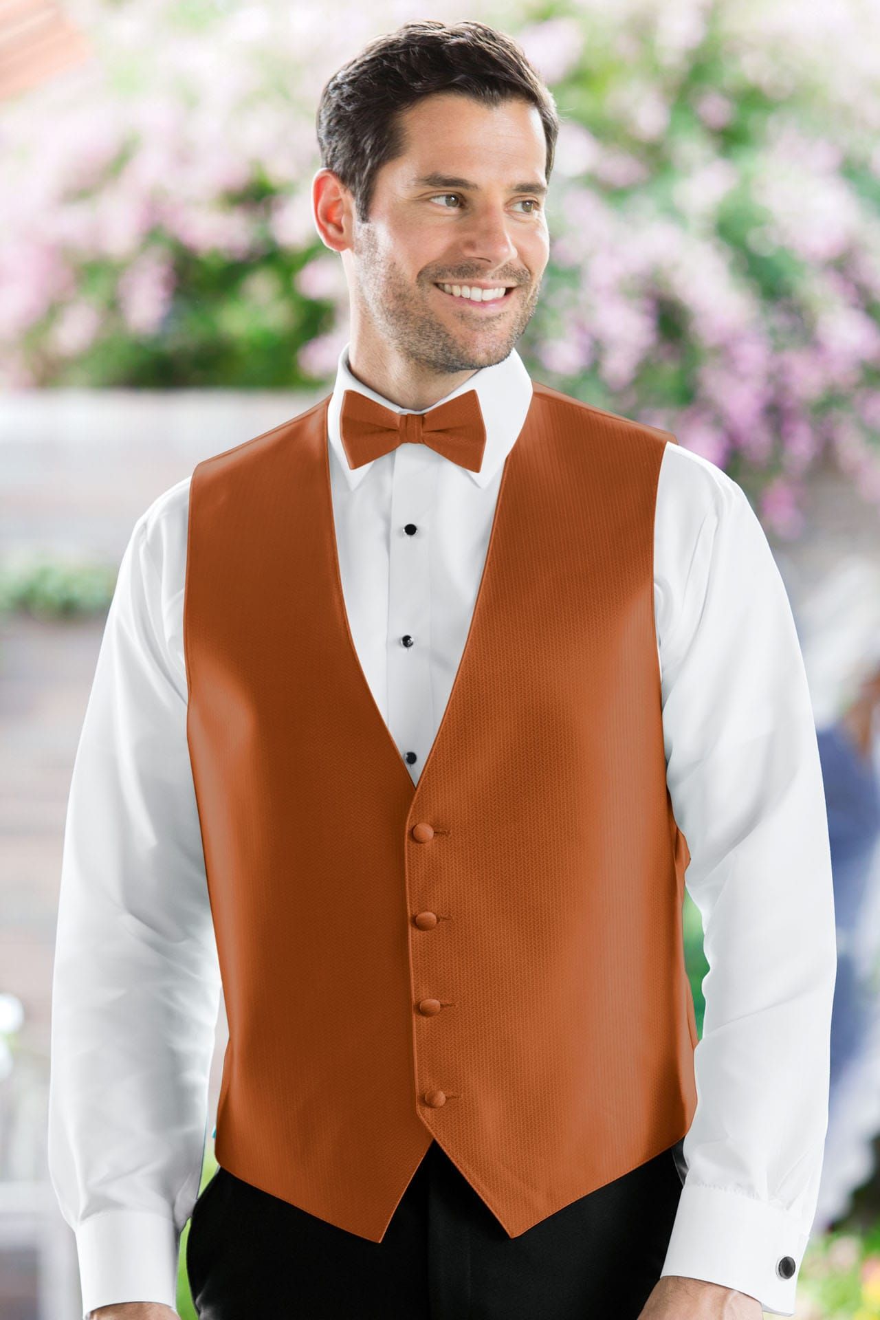 orange dress vest Hisdern Men's Orange Satin Suit Vest Formal Wear 2XL