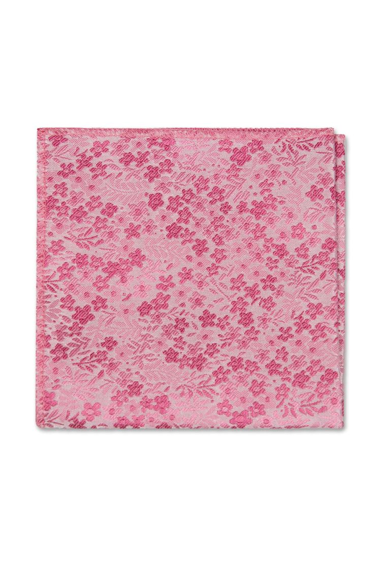 Bubblegum Pink Floral Pocket Square