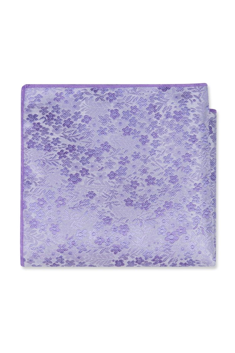 Violet Floral Pocket Square
