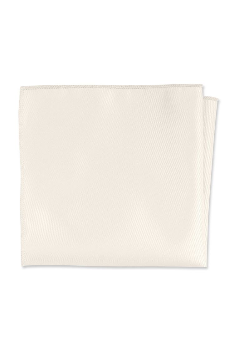 Herringbone Ivory Pocket Square