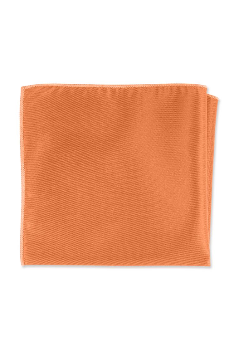 Herringbone Tangerine Pocket Square