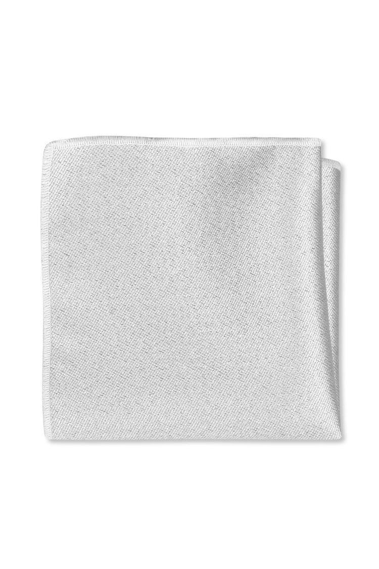 Metallic Silver Solid Pocket Square