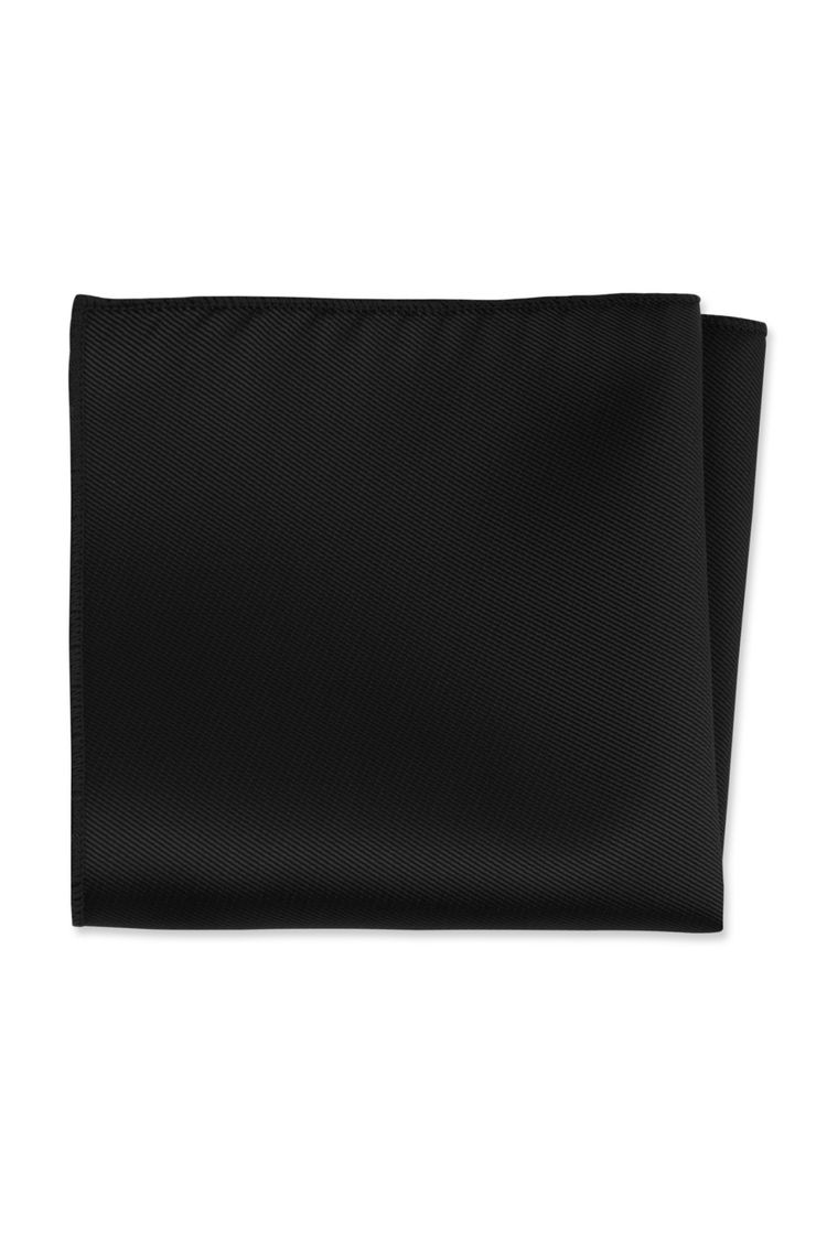 Solid Black Pocket Square