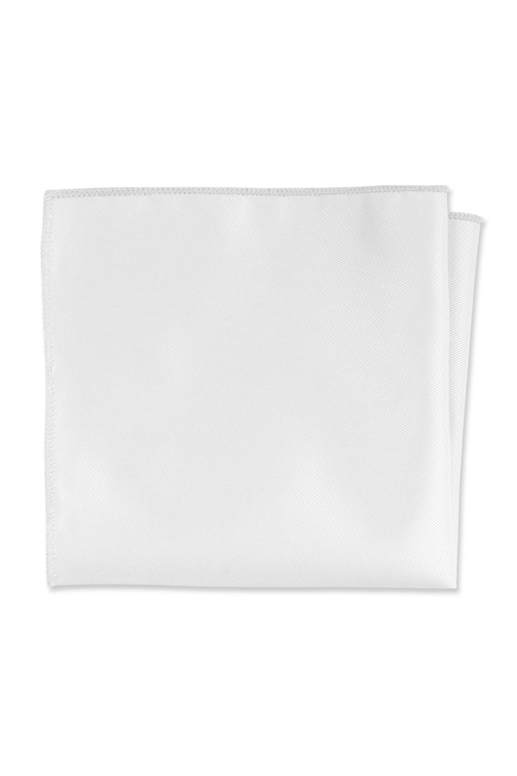 Solid White Pocket Square