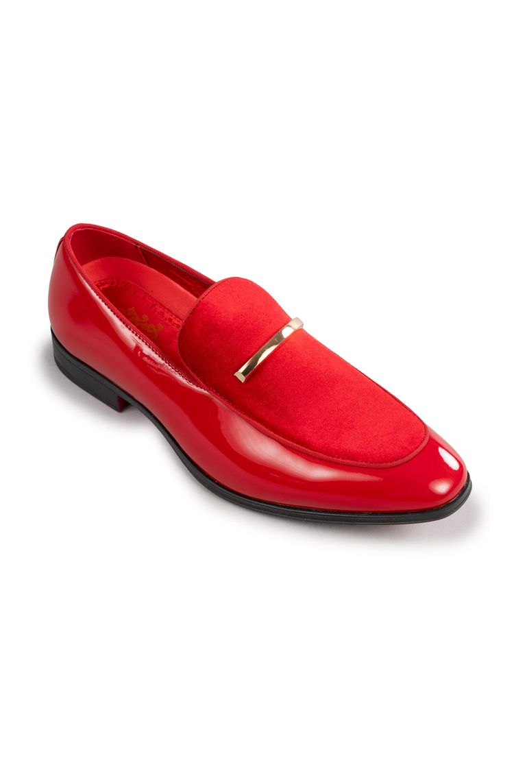 Red Patent Leather Velvet Loafer