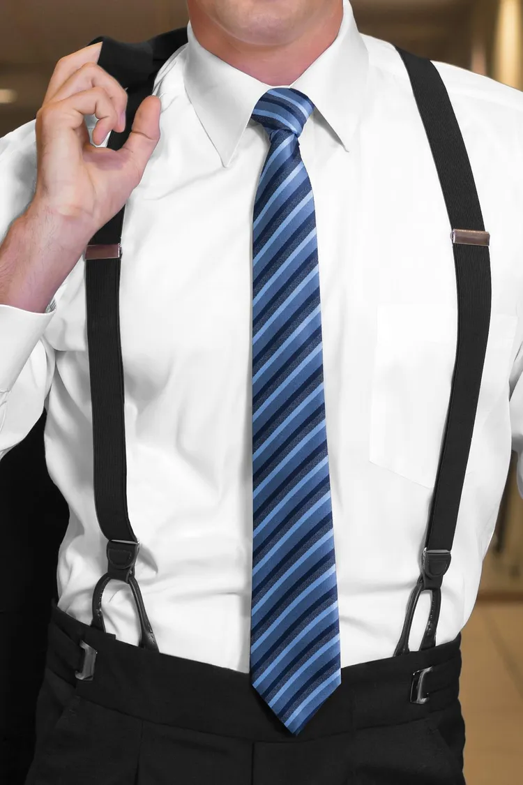Black Button-On Suspenders