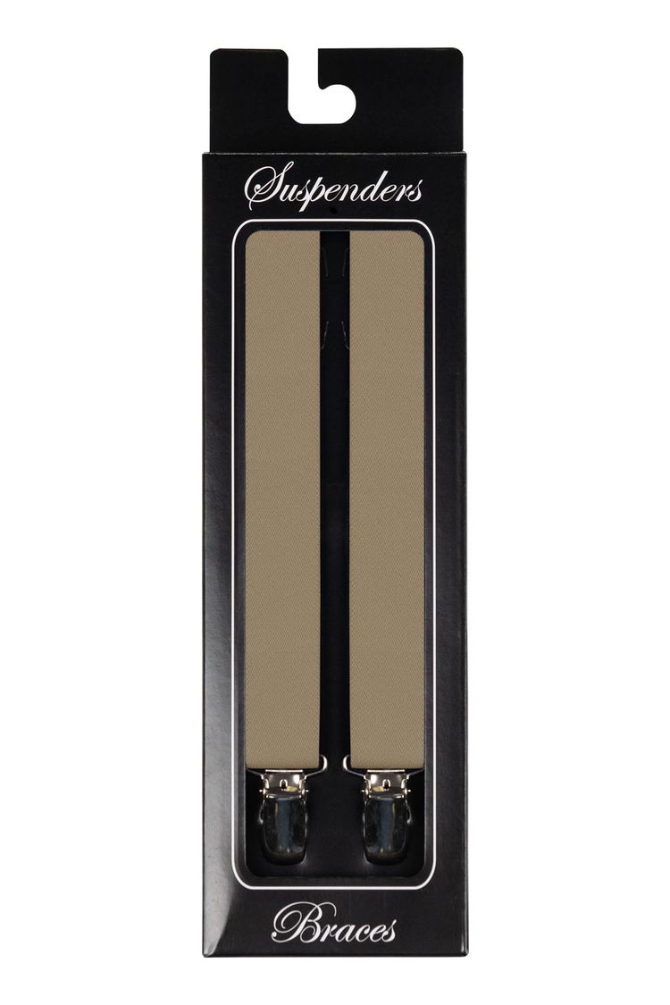 Tan Clip-On Suspenders