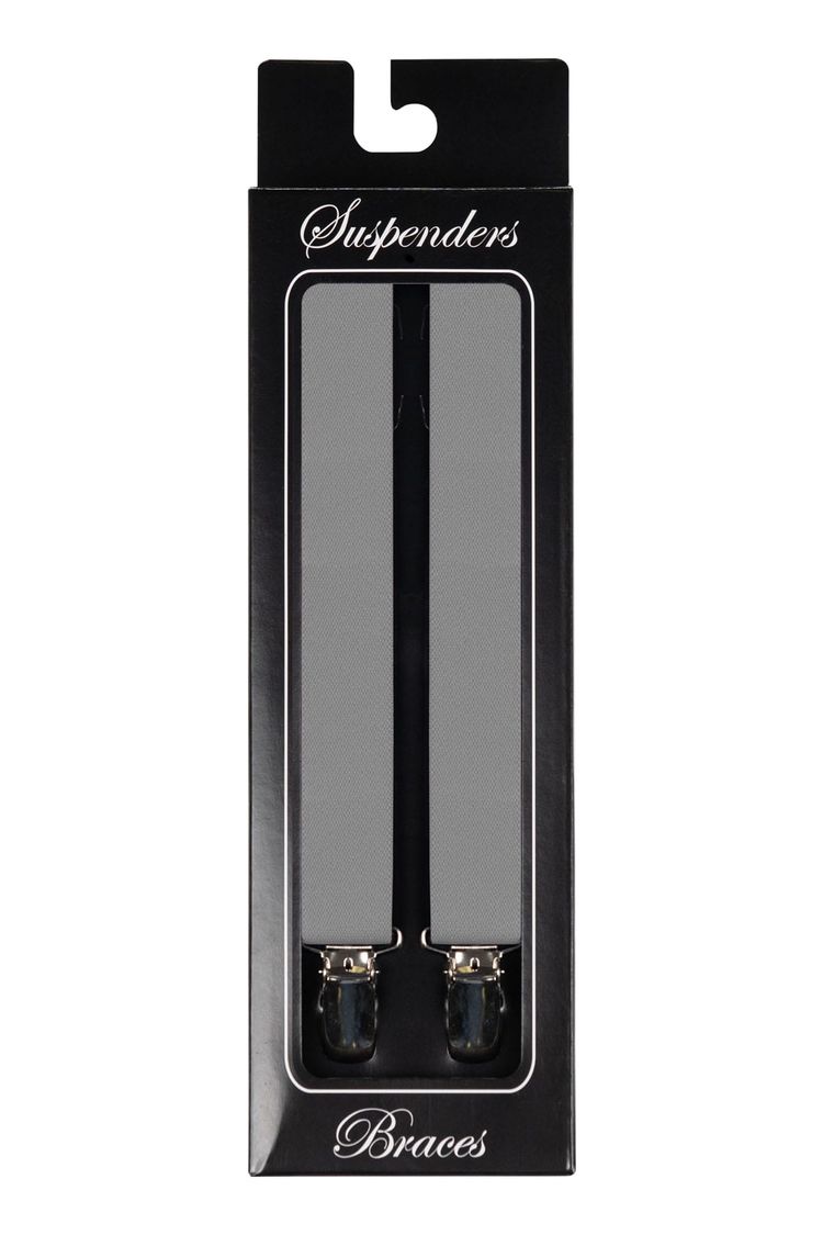 Heather Grey Clip-On Suspenders