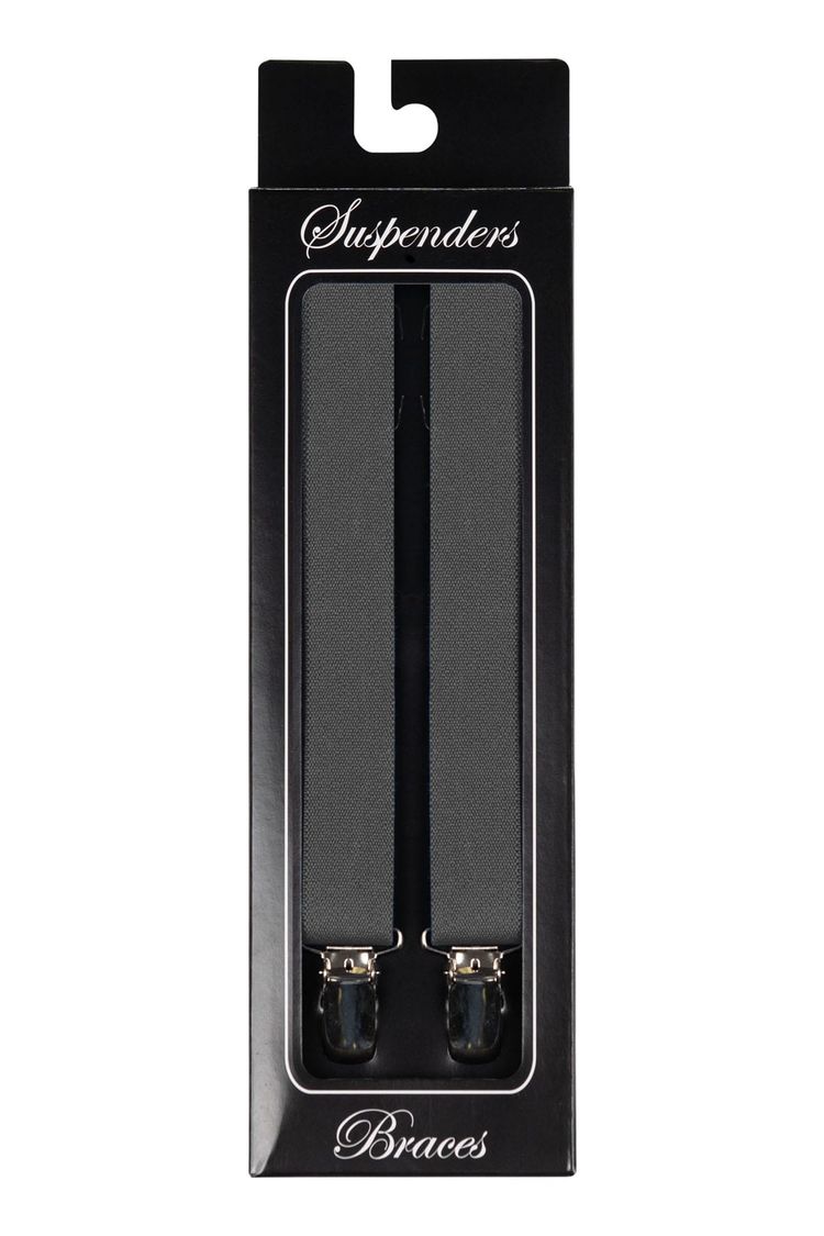 Medium Grey Clip-On Suspenders