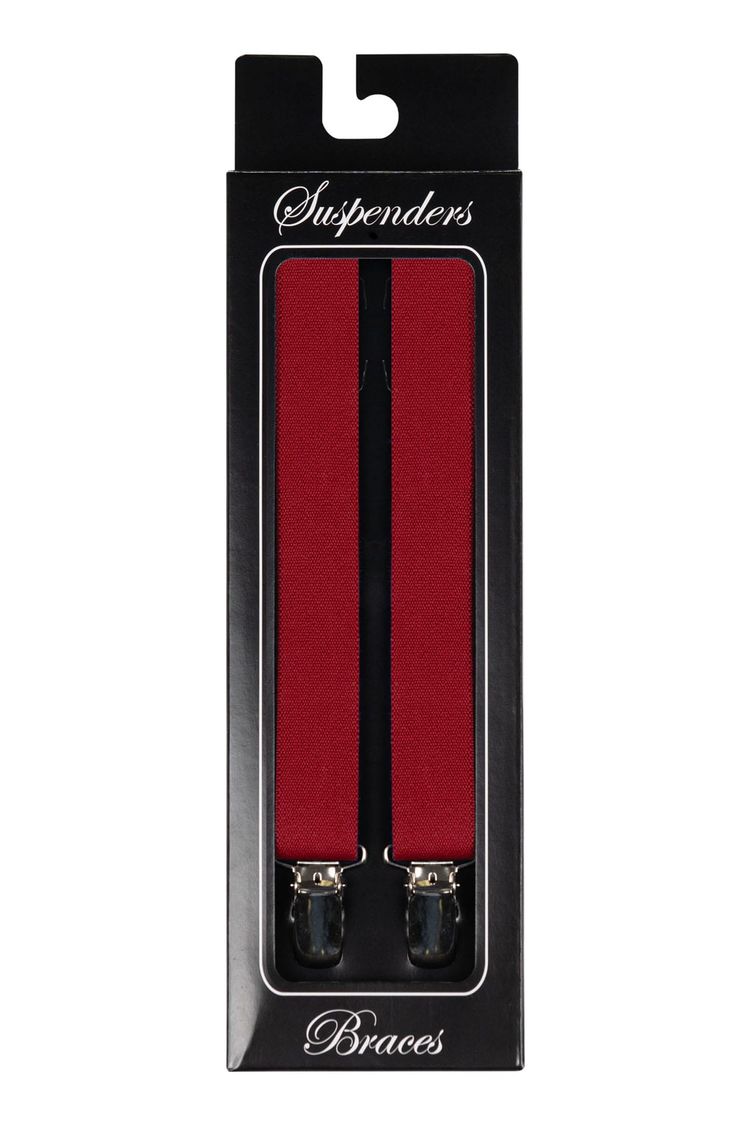 Ferrari Red Clip-On Suspenders