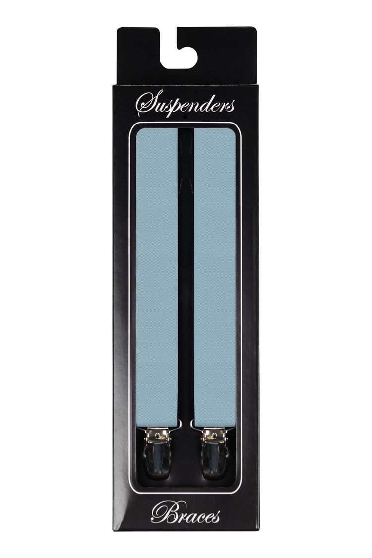 Lite Blue Clip-On Suspenders