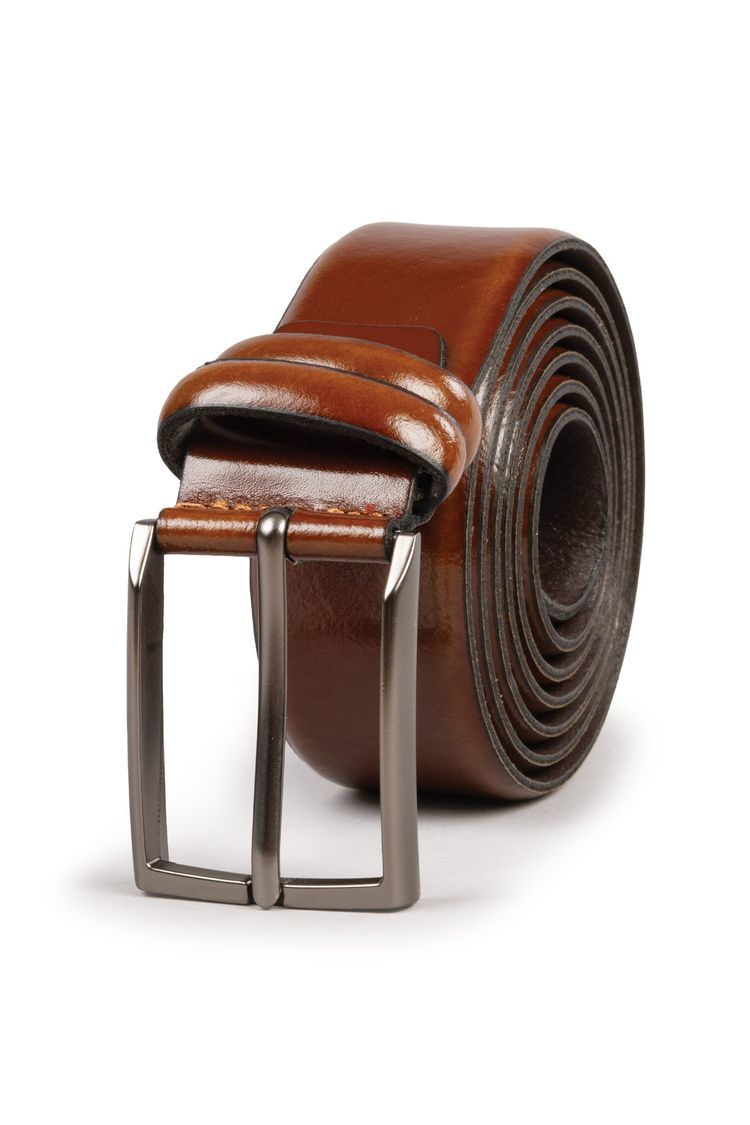 Tobacco Glossy Italian Leather Belt