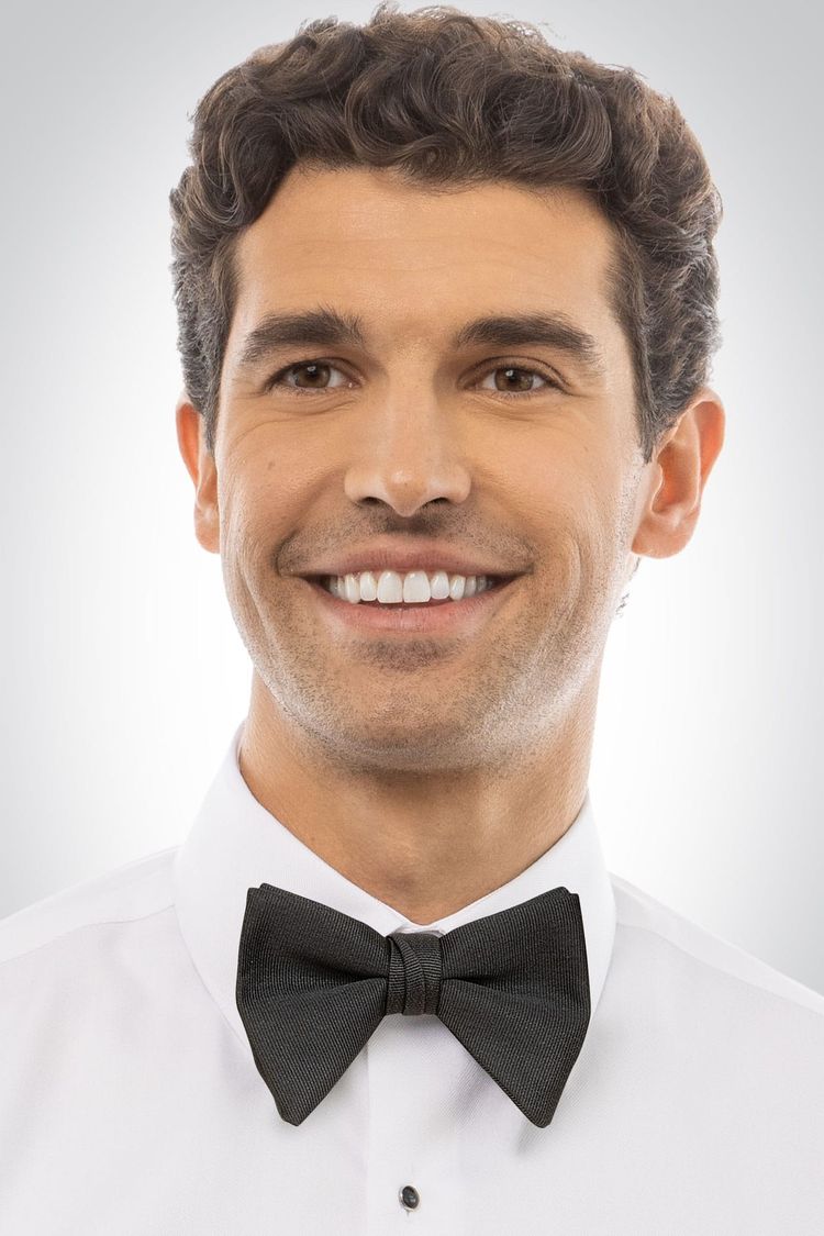 Black Faille Tear Drop Bow Tie