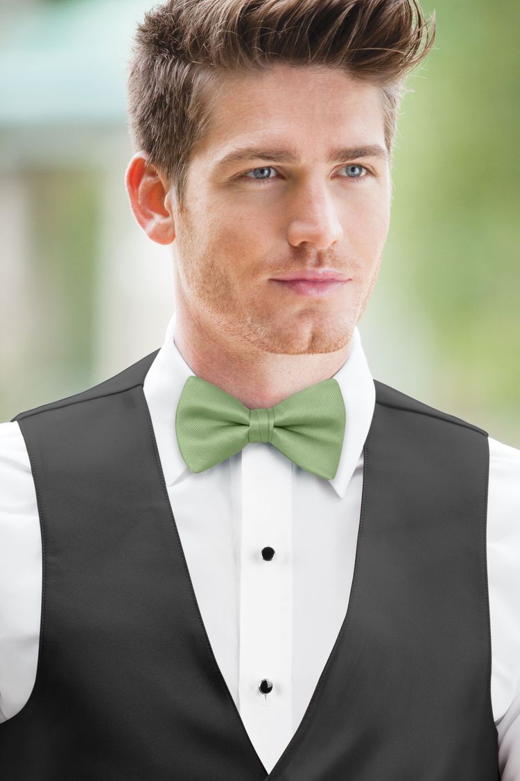 Meadow Solid Bow Tie with a black vest