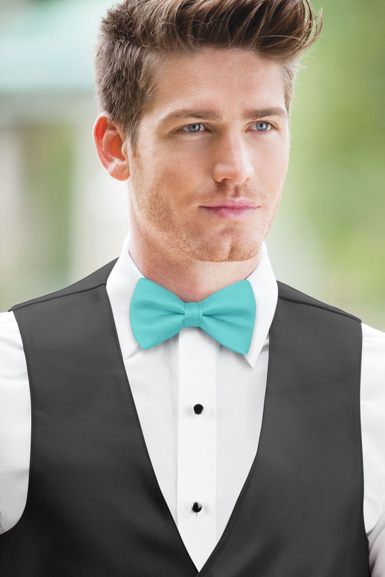 Pool Solid Bow Tie with a black vest