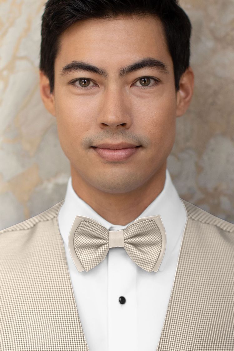 Man wearing a foundation bow tie sand with a matching vest