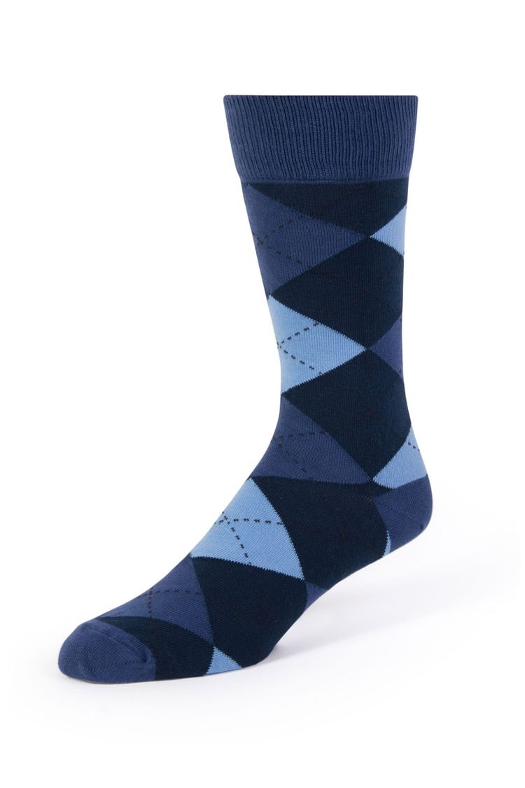 Navy Argyle Socks